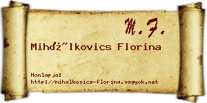 Mihálkovics Florina névjegykártya